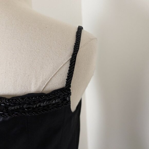 80s does 20s Midi Dress Asymmetrical Drop Waist Chiffon Beading Vneck - Picture 13 of 16